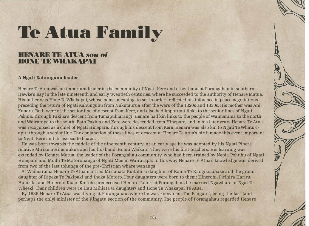 Biography: Te Atua Family
