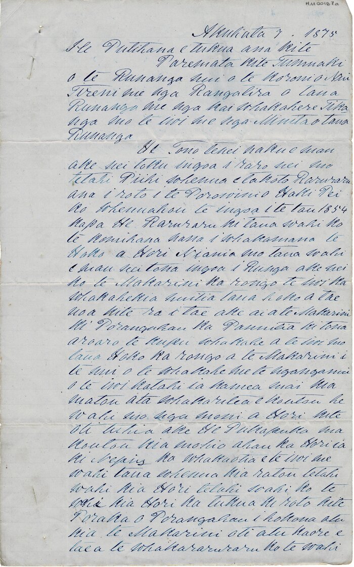 Petition from Henare Matua
