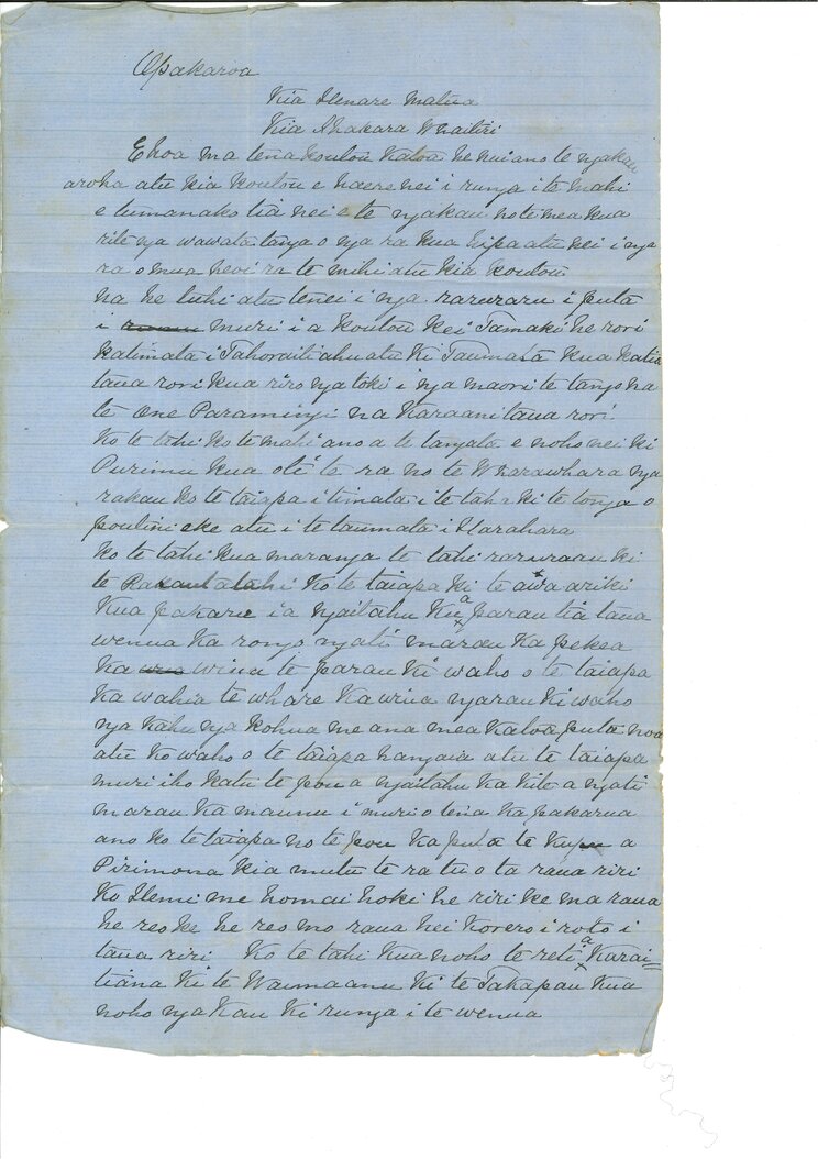 Letter from Apiata Hungahunga, Matiu Meke &amp; Nopera Kuikainga to Henare Matua and Ihakara Whaitiri