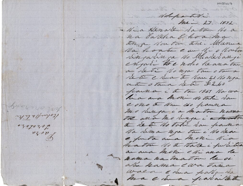 Letter from Paora Torotoro to Henare Matua
