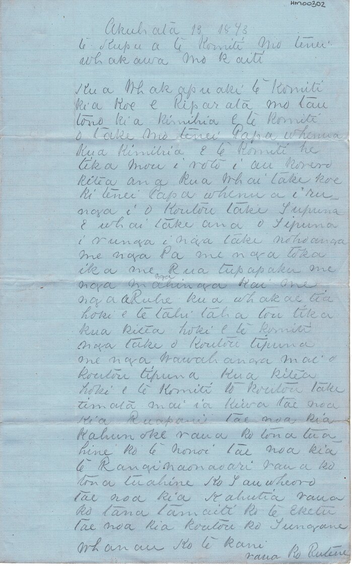 Letter from Komiti to Riparata