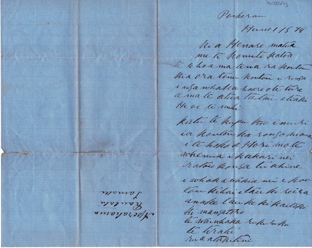 Letter from Aperahama Rautahi, Paora Rangi to Henare Matua
