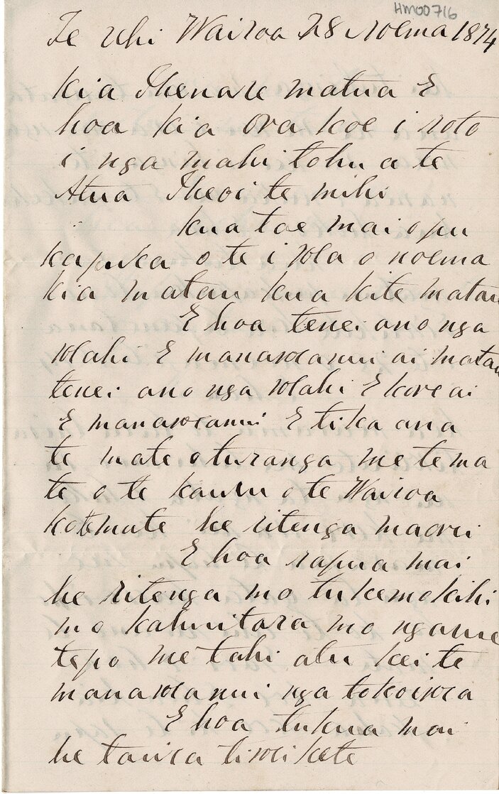 Letter from Ahipene Te Tamaitimate &amp; Te Tamaitimate to Henare Matua